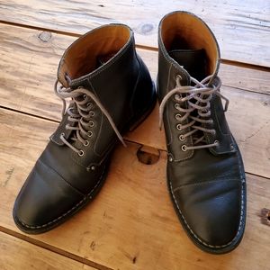 Cole Haan Men's CANTON Stitch Black  Leather Boots Size 8 1/2